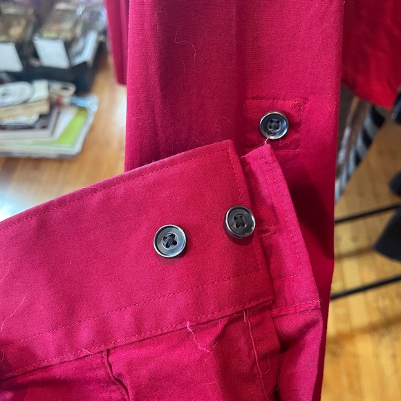 Red Fitted Express Shirt, Men's Large - Picture 3 of 5